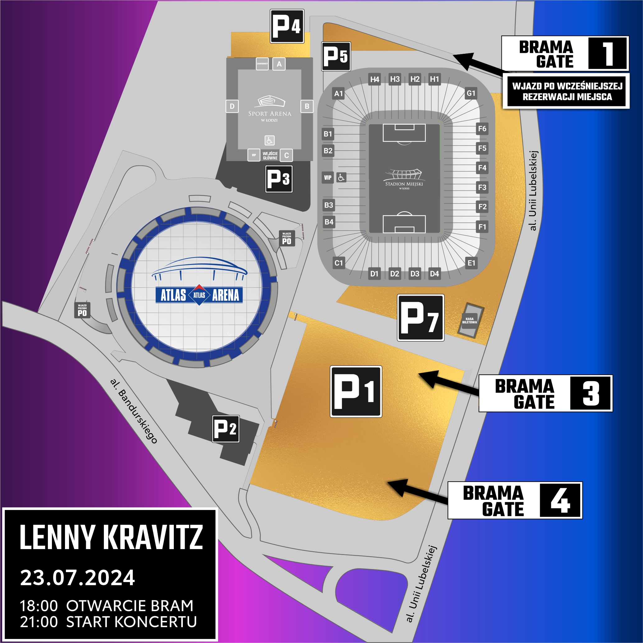 wjazd na koncert Lenny Kravitz